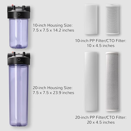 Airthereal Whole House Water Filter Housing, Sediment Filters
