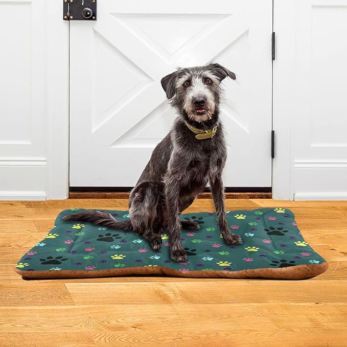 Pet Bed Dog Paw Colorful Dog Bed Mat Absorbing Non Slip Pad Pet Sleeping Mat for Small, Medium, and Large Dogs Puppy Cat 36 in x 24 in