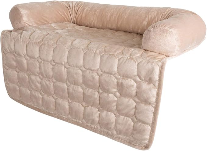 PETMAKER Furniture Protector Pet Cover with Bolster for Dogs, 35" L X 35" W, Beige