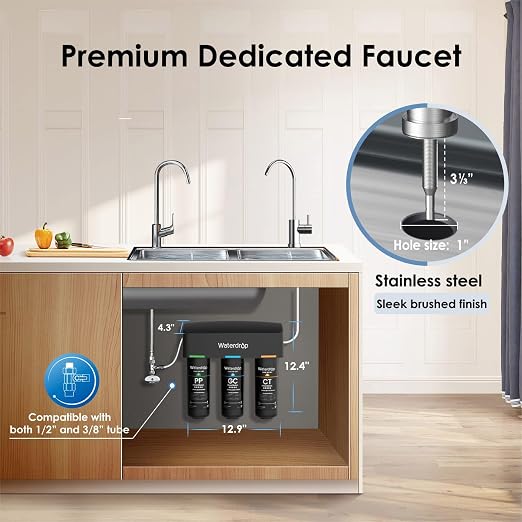 Waterdrop TSB 8 Layer Under Sink Water Filter, Bad Taste & Odor,
