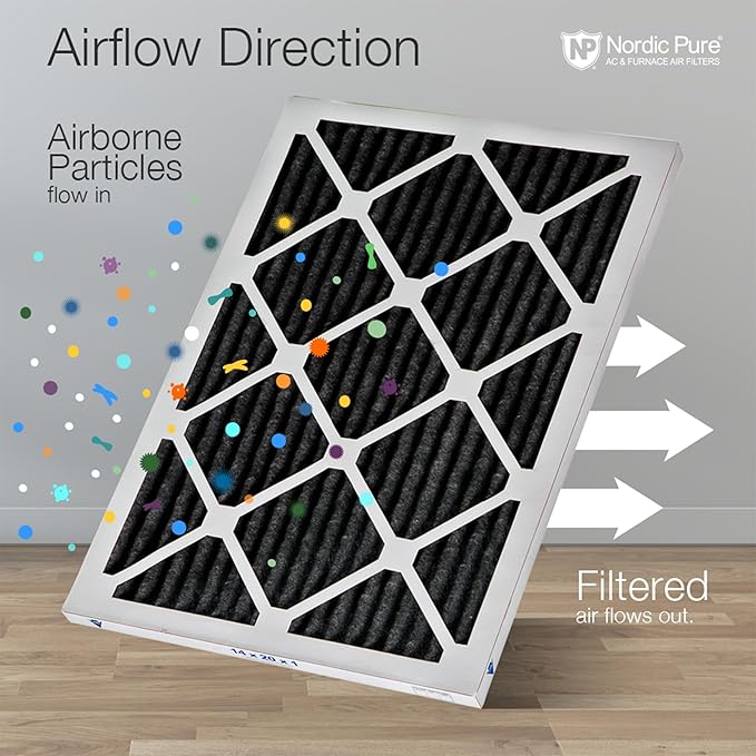Nordic Pure 20x25x1 Pure Carbon Pleated Odor Reduction Furnace Air Filters 2