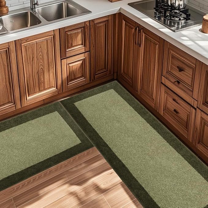 Machine Washable Runner Rugs Set of 2, Non Slip Kitchen Mats