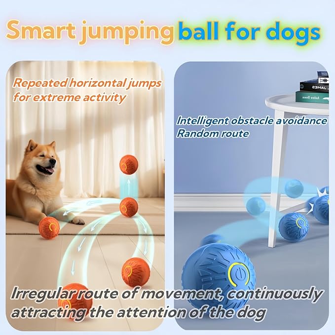 Interactive Dog Toys Dog Balls,Durable Motion Activated Automatic Rolling Ball Toys for/Small/Medium Dogs(Blue
