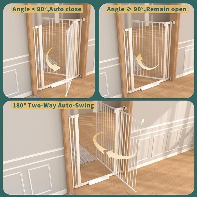 40.55" Tall, 61.61-69.48 Inch Wide, 1.37" Ultra Narrow Spacing Dog Pet Baby Gate Indoor for Doorway Hallway, Pressure Mounted 62 63 64 65 66 67 68 69 Inches Wide