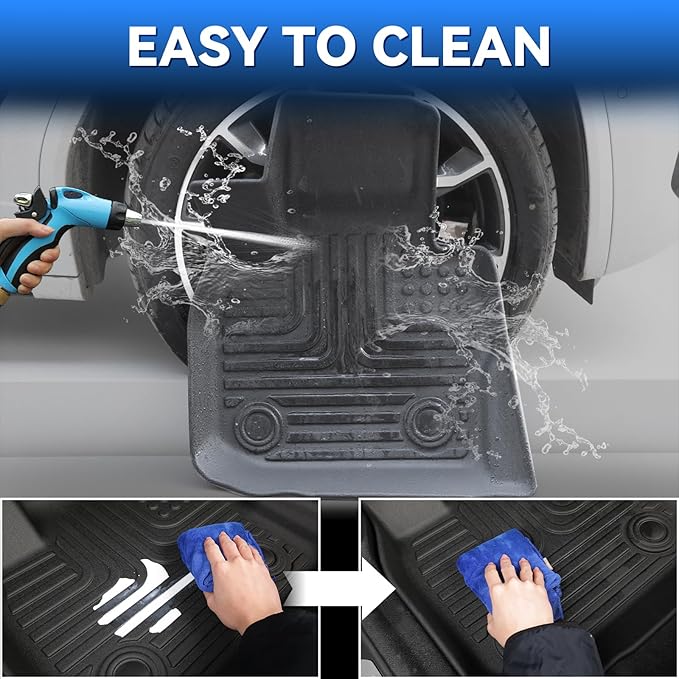 Hutisya-Floor Mats & Cargo Liner Set Fit for Nissan Sentra & Nissan Sentra S/SV/SR 2020-2025 All Weather Protection Anti-Slip & Durable TPE Full Set Liners Automotive Accessories-Black