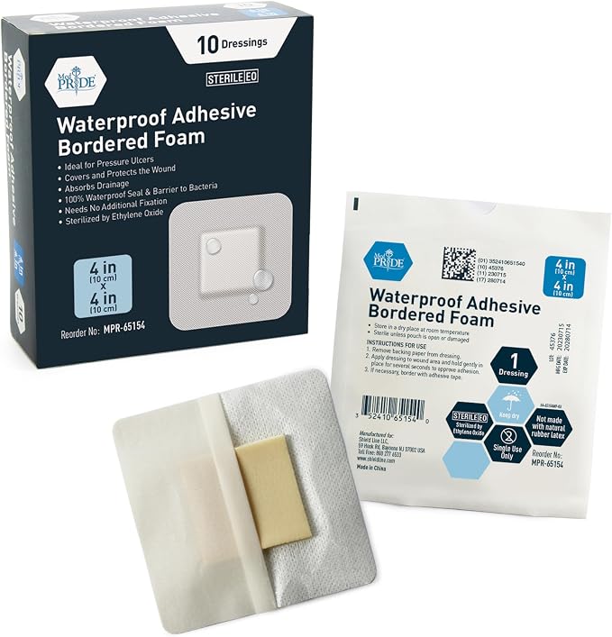 MED PRIDE Sterile Waterproof Silicone Foam Dressing