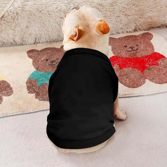 Customized Dog Shirt Custom Pet Clothes T Shirts for Small to Large Dogs Design Image Logo Text Outfits for Puppy Cat Personalized Breathable Sleeveless Pullover All-Black, XS