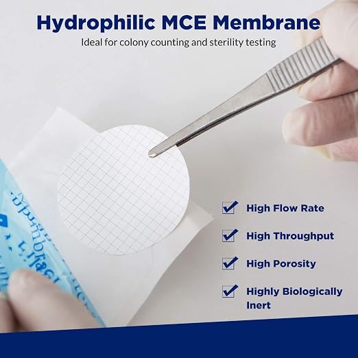 Membrane Solutions MCE Gridded Membrane Filter, Mixed Cellulose Esters Membrane