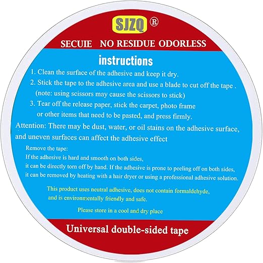 Double Sided Carpet Tape 2 in x 22 yd Heavy Duty - Strong Adhesive for Area Rugs, Mats, Stairs on Hardwood, Tile, Concrete Floors No Residue Removable