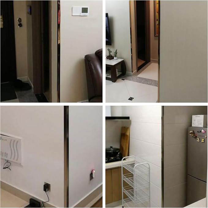 6pcs 57"L*0.98"W Aluminum Self-Adhesive Wall Corner Protectors, Wall Furniture
