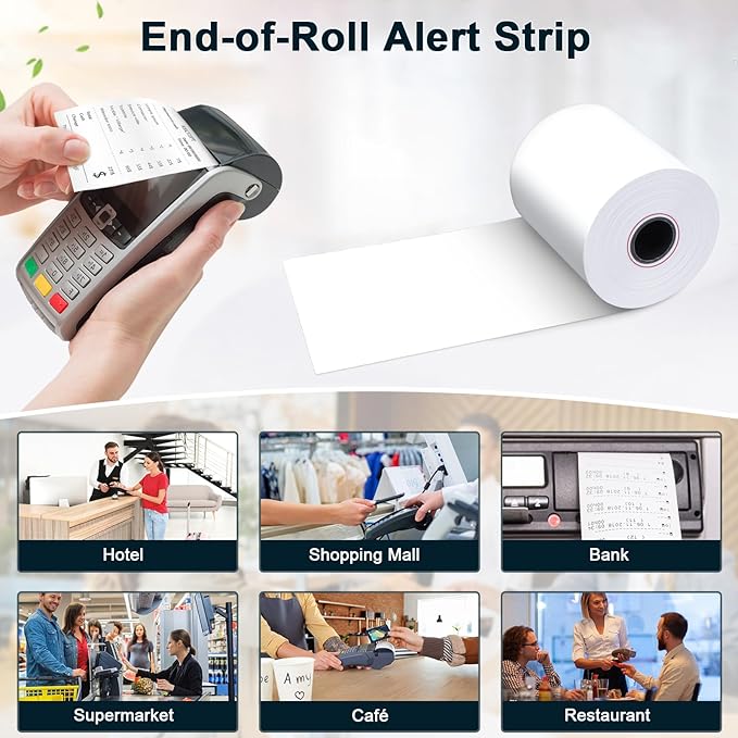 (150 Rolls) Thermal Receipt Paper 2 1/4 x 50 - BPA-Free Credit Card Machine Paper Rolls for POS Systems, Compatible with Square Terminal, Clover Flex and More