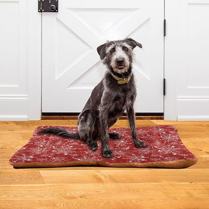 Pet Bed Christmas Snowflake Dog Bed Mat Absorbing Non Slip Pad Pet Sleeping Mat for Small, Medium, and Large Dogs Puppy Cat 36 in x 24 in
