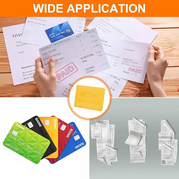 HARFINGTON Car Registration and Insurance Holder PU Leather Vehicle Glove Box Organizer Storage Accessories Car ID Holder with 4 Pockets for License ID Card Bank Card Documents, Yellow