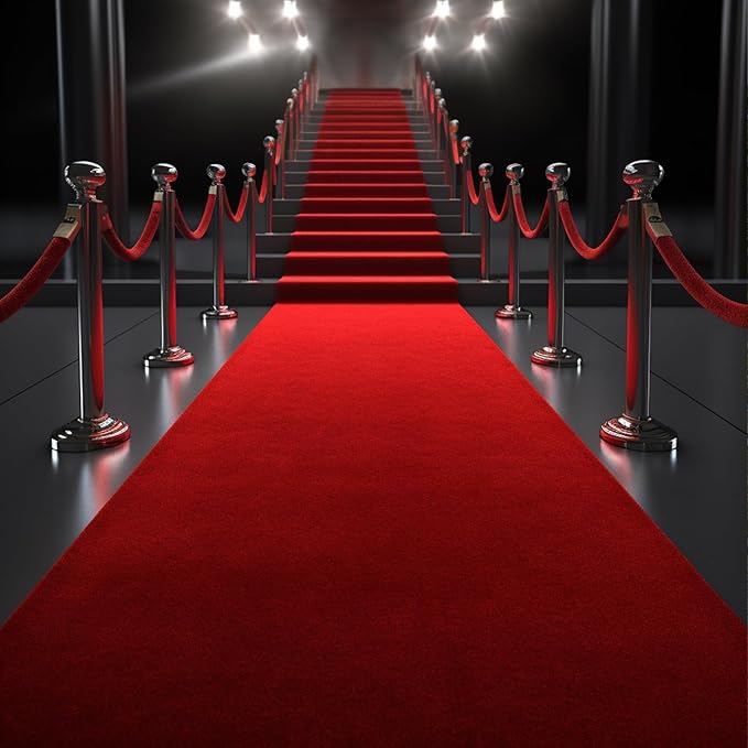450 GSM Extra Thick Waterproof Red Carpet Runner for Events Decorations, 3X30 Ft Not Slip Red Runner Aisle Runway Rug for Wedding, Party, Banquet, Activity Entrance and Special Events Decorations