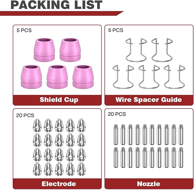 ARCCAPTAIN AG-60 Plasma Cutter Torch Consumables, CUT55 PROLUX, CUT 55PILOTARC
