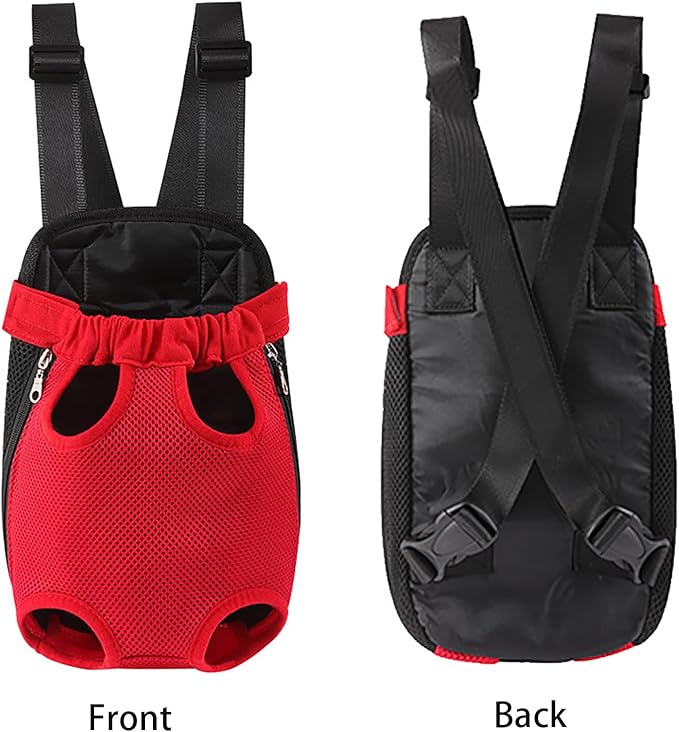 Dog Carrier Backpack, Adjustable Puppy Front Carrier Backpack, Ventilated Dog Chest Carrier for Hiking Camping Travel, Sling Bag for Small Medium Dog Cat Rabbit Puppies, Suit 9-13 lbs (Blue, L)