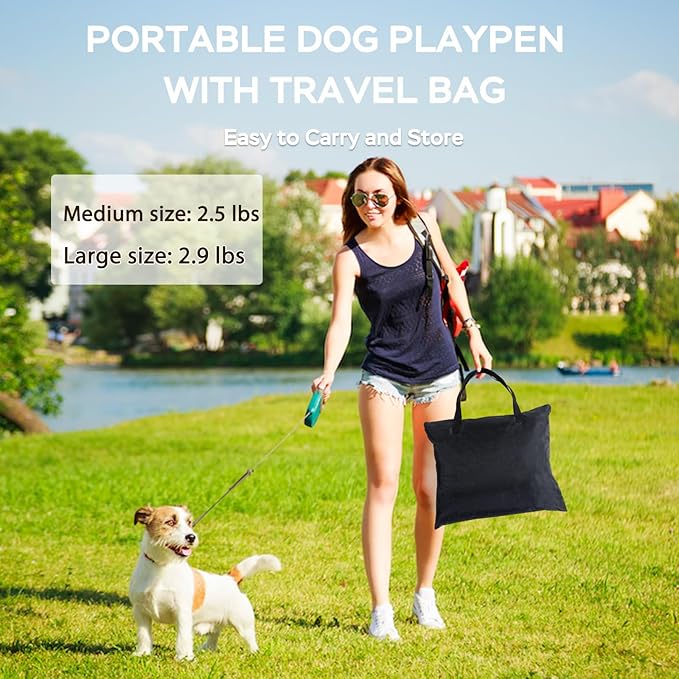 Portable Foldable Pet Playpen Collapsible Crates Kennel Playpen for Dog cat and Rabbit &Travel playpen Outdoor or Indoor (Large(35.4" L x 27.6" W x 23.6" H), Brown)