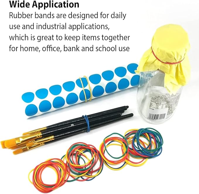 Rubber Band Depot, Size #33, Everyday Rubber Bands - Rubber Band Measurements: 3-1/2" x 1/8'' - Approximately 820 Rubber Bands Per Bag - 1/4 Pound Bag