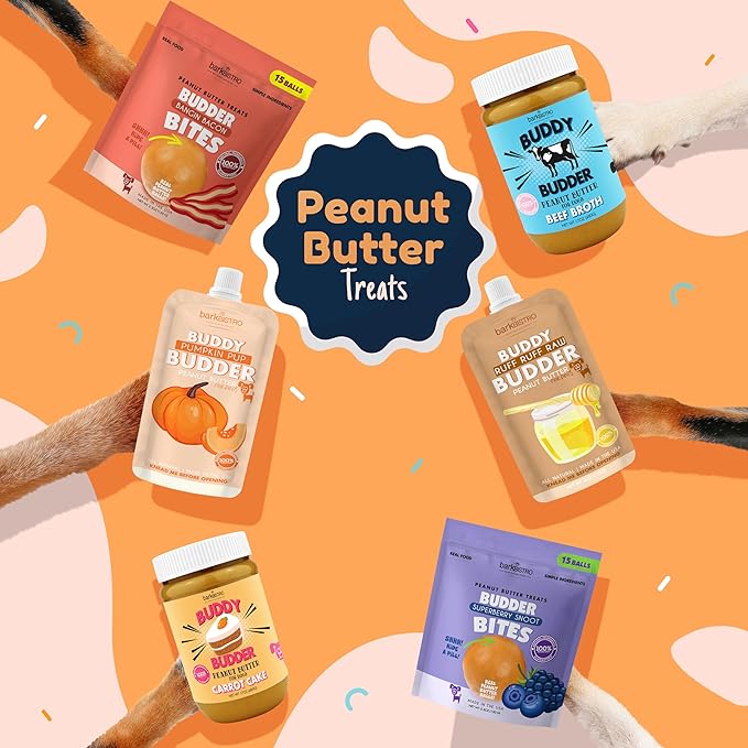 Pumpkin Pup + Ruff Ruff Raw + Barkin Banana Buddy BUDDER, 100% Natural Dog Peanut Butter, Healthy Dog Treats - Made in USA (Set of 3)