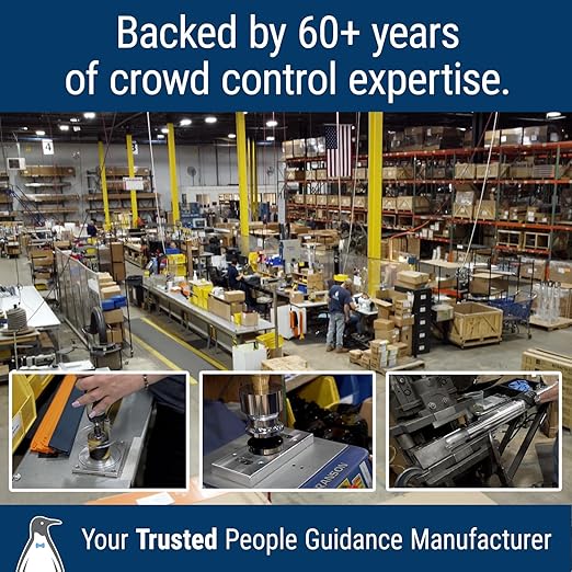 WM412 Retractable Belt Wall Mounted Yellow Crowd Control Barrier and Receiving End, 20' Black/Yellow Diagonal Belt