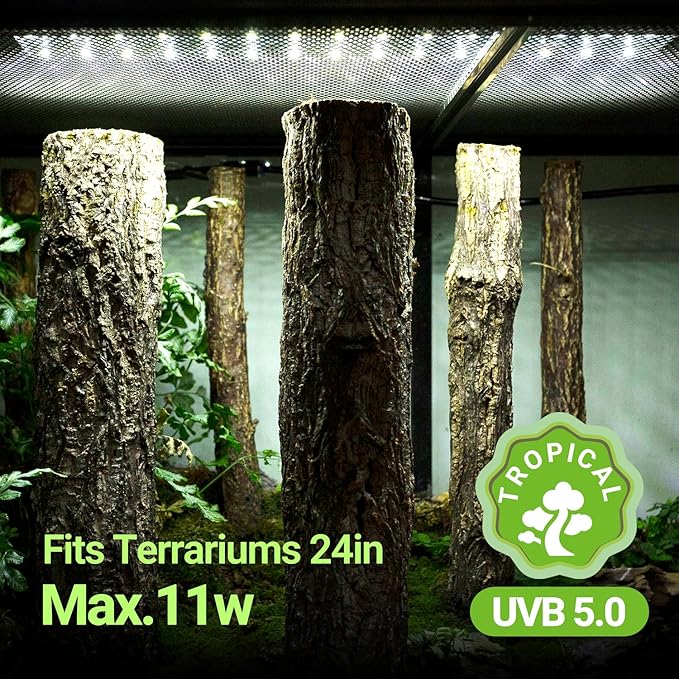 Dimming LED UVB Reptile Light, 24“ LED Reptile Light Bar with Brightness Adjustment & 3 Light Modes, UVB 5.0