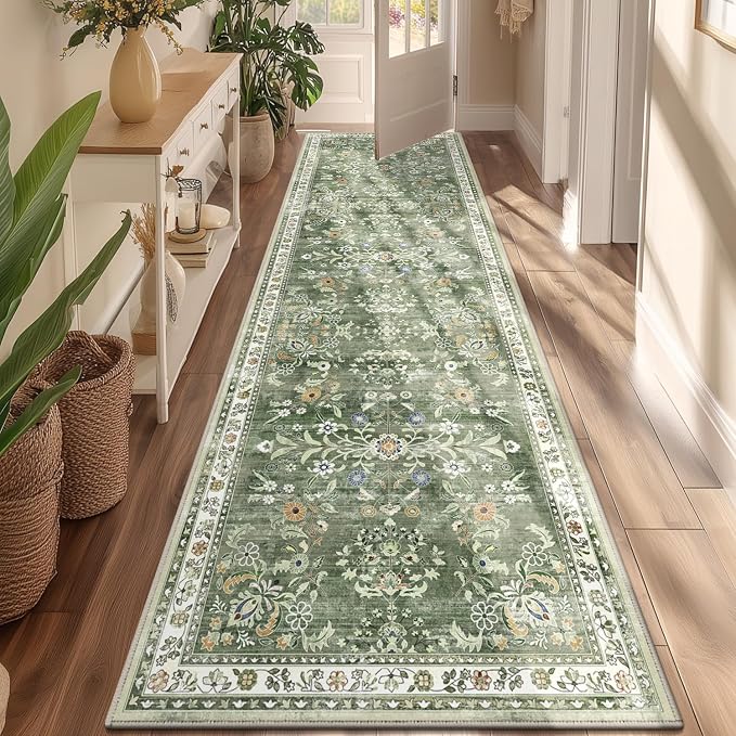 Yamaziot Washable Runner Rug 3x6 – Floral Non Slip Boho Hallway Runner Rug