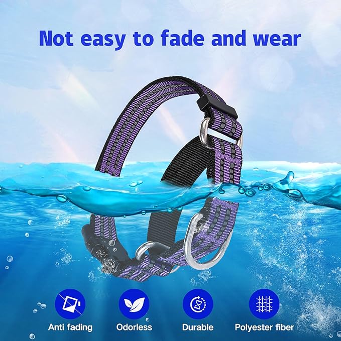 Martingale Dog Collar, Adjustable Nylon Reflective Collar with Buckle No Pull Dog Collar for Small Medium Large Dogs (Purple L)