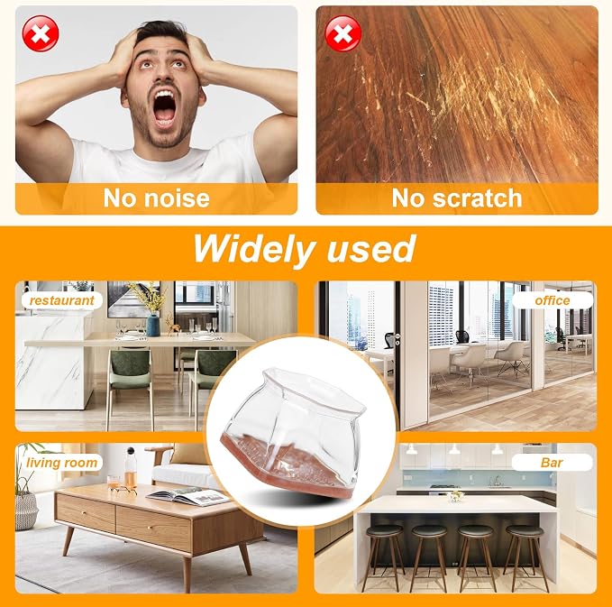 CHUNZEXI 16 Pack Square Chair Leg Floor Protectors