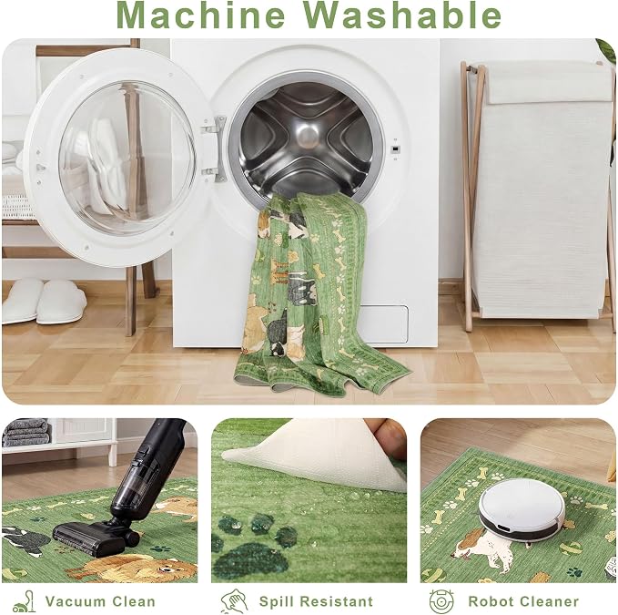 DUKINO 2.6x8 Washable Runner Rug