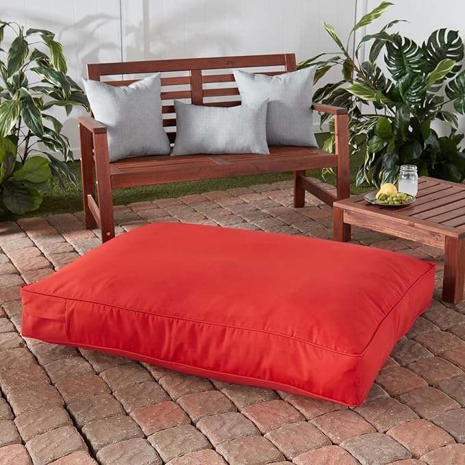 Charlie Rectangle Indoor/Outdoor Pillow Style Dog Bed, Salsa, Large (36" x 48")