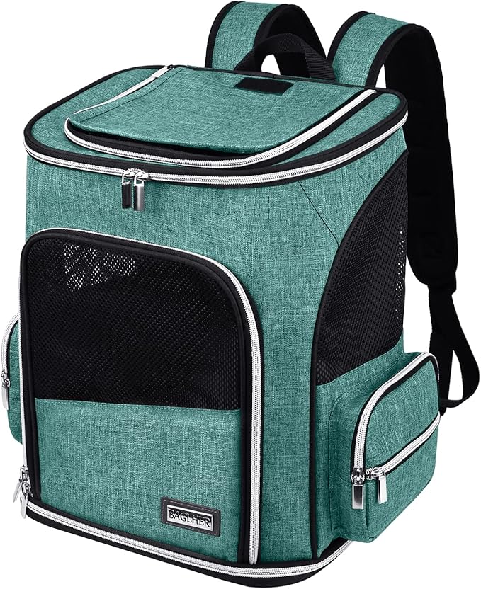 BAGLHER Expandable Pet Carrier Backpack,Pet Backpack for Small Cats Puppies Dogs Bunny, Airline-Approved Ventilate Backpack for Travel, Hiking and Outdoor Use. Green