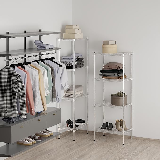 18" Deep x 24" Wide x 64" Height Wire Shelving Kit | 4-Tier | NSF Commercial Storage Rack Unit