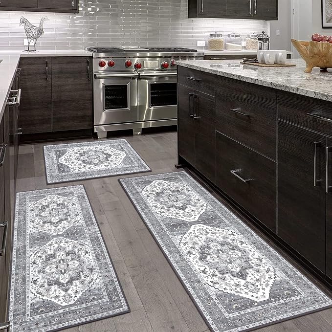 HEBE Boho Kitchen Rug Sets 3 Piece