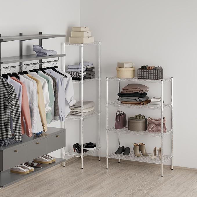 18" Deep x 36" Wide x 54" Height Wire Shelving Kit | 4-Tier | NSF Commercial Storage Rack Unit