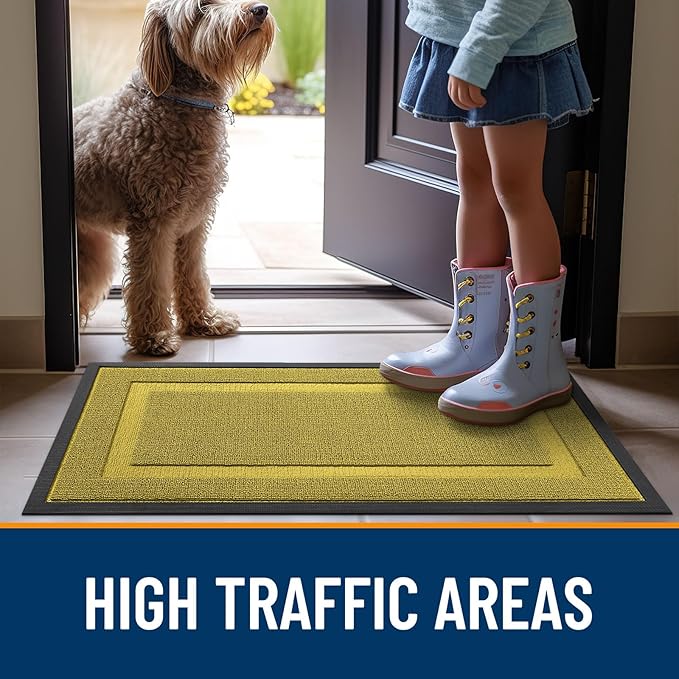 OLANLY Front Door Mat Indoor Outdoor Entrance, Waterproof All-Season,