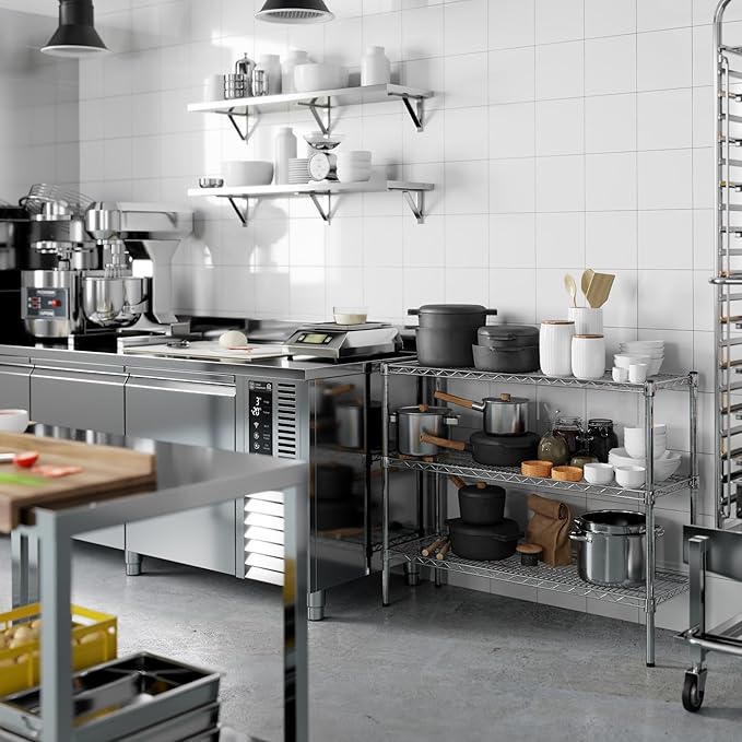 14" Deep x 42" Wide x 34" Height Wire Shelving Kit | 3-Tier | NSF Commercial Storage Rack Unit