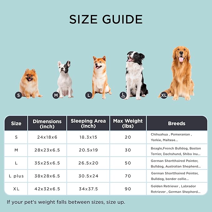 Bedsure Orthopedic Dog Beds Large Sized Dog - Washable Large Dog Cat Bed Waterproof, Comfort Dogs Couch Sofa with Washable Removable Cover, Pet Bed with Nonskid Bottom, Cooling Blue, 35"
