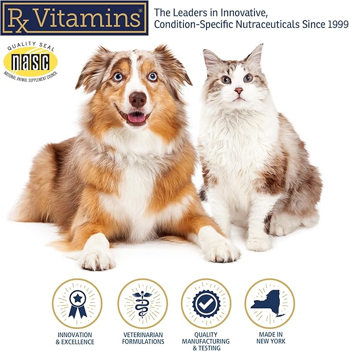 Rx Vitamins Amino B+K - Cat Vitamin B & Potassium Supplement for Cats - with Amino Acids Taurine & Lysine - Aids in Cat Kidney Support & Immune Support for Cats - Liver & Bacon 4oz