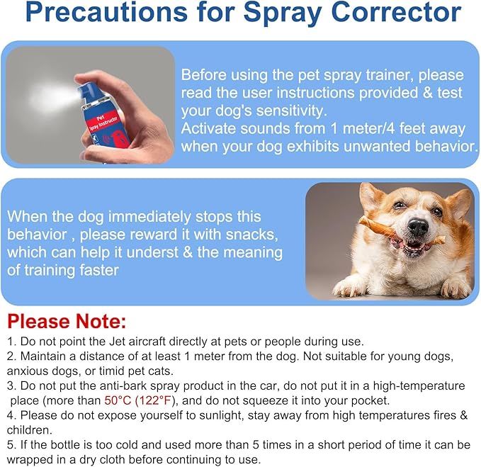 Dog Corrector Spray 70ml 4 Pack Pet Trainer Spray, Corrector Spray for Dog to Stops Barking, Jumping Up, Food Stealing, Dog Fights, Avoidance, Unwanted Dog Behaviour