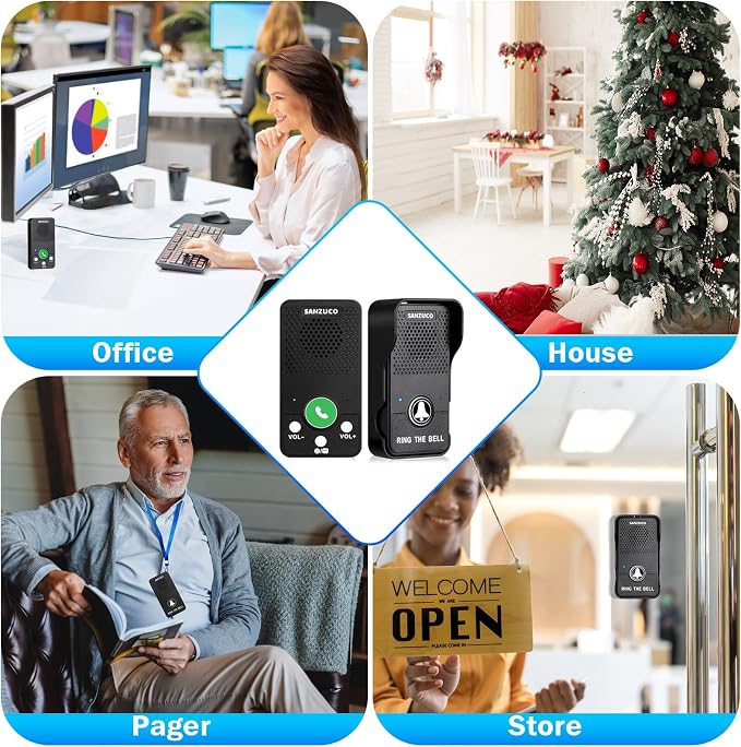 Doorbells, Hands Free Wireless Doorbell Intercom Upgrade, Waterproof Full