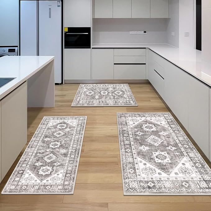 HEBE Boho Kitchen Rug Sets 3 Piece