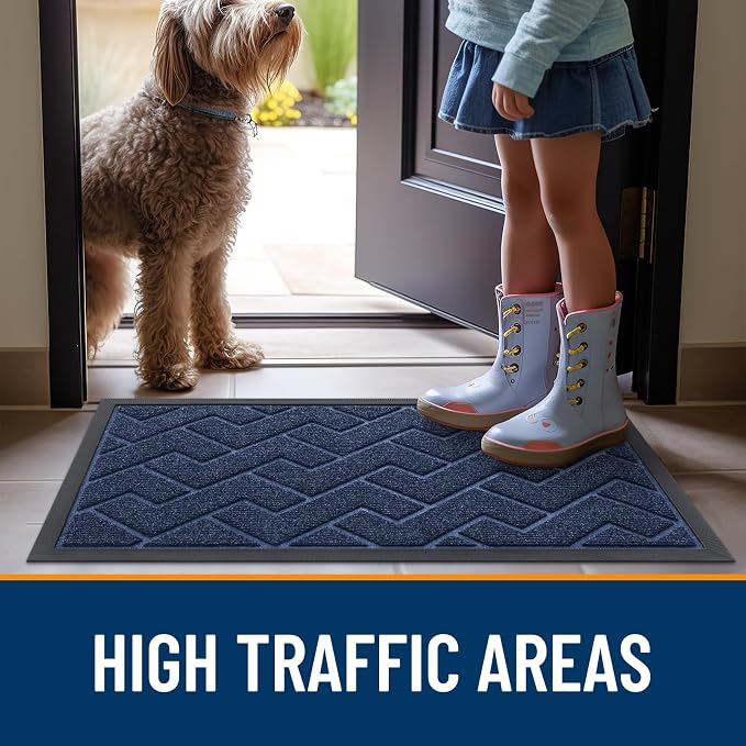 OLANLY Front Door Mat Indoor Outdoor Entrance, Waterproof All-Season,