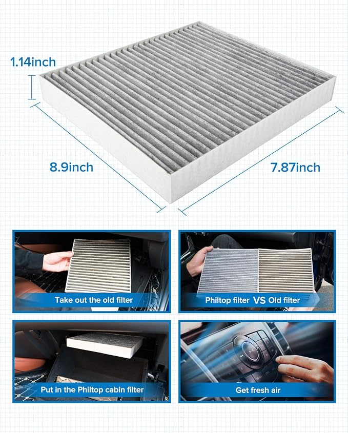 PHILTOP Cabin Air Filter, Replacement