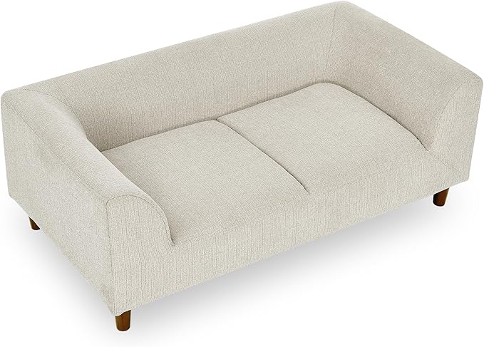 Dog Couch for Medium & Large Dogs, Modern Pet Sofa with Armrest & Backrest, Short Leg Design Linen Fabric Dog Bed Furniture, 39.5" Washable Pet Couch (Beige)