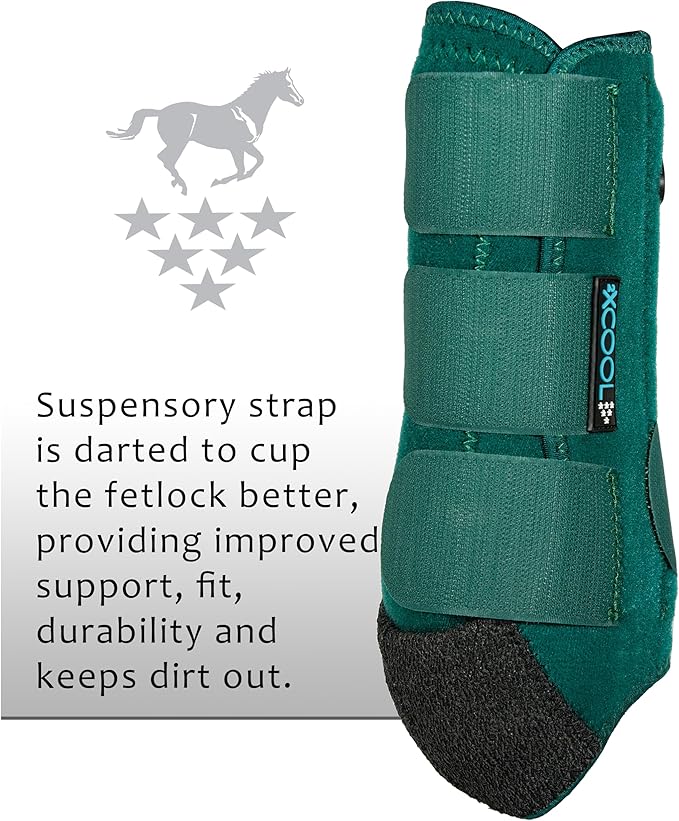 Professional's Choice 2XCOOL Sports Medicine Horse Boots | Protective & Breathable Design for Ultimate Comfort & Durability in Active Horses | Value 4 Pack | Medium Emerald
