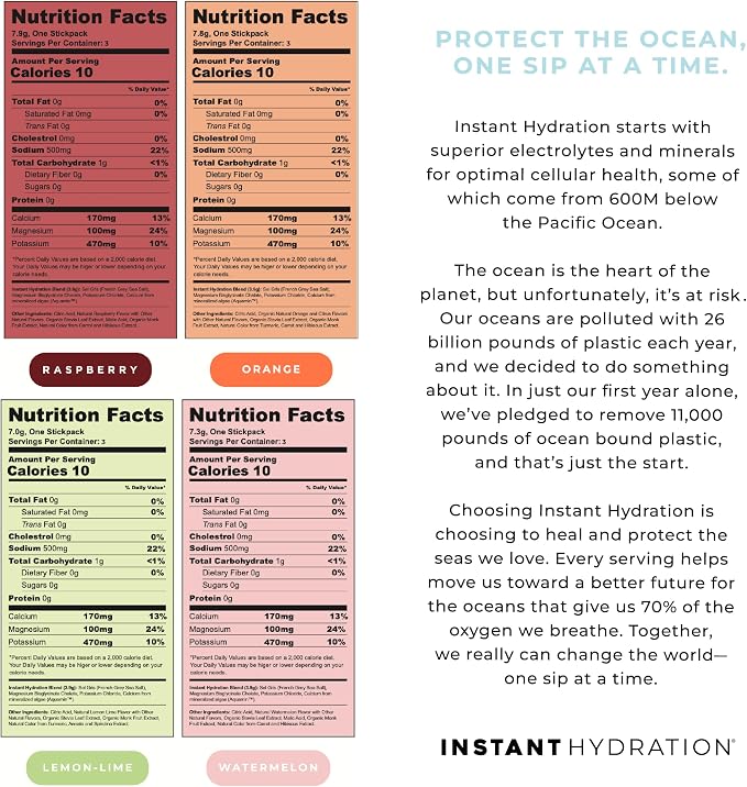 Instant Hydration Electrolytes Powder Packets