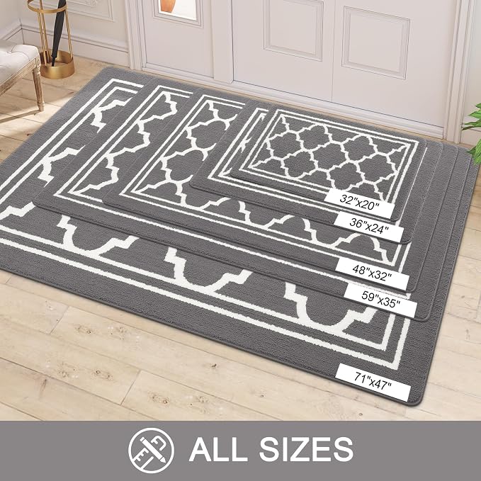 Buganda Long Indoor Door Mat, Dirt-Resistant and Absorbent Doormat, Low Profile