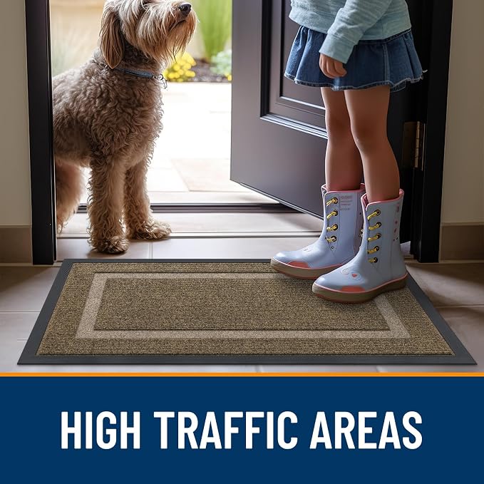 OLANLY Front Door Mat Indoor Outdoor Entrance, Waterproof All-Season,