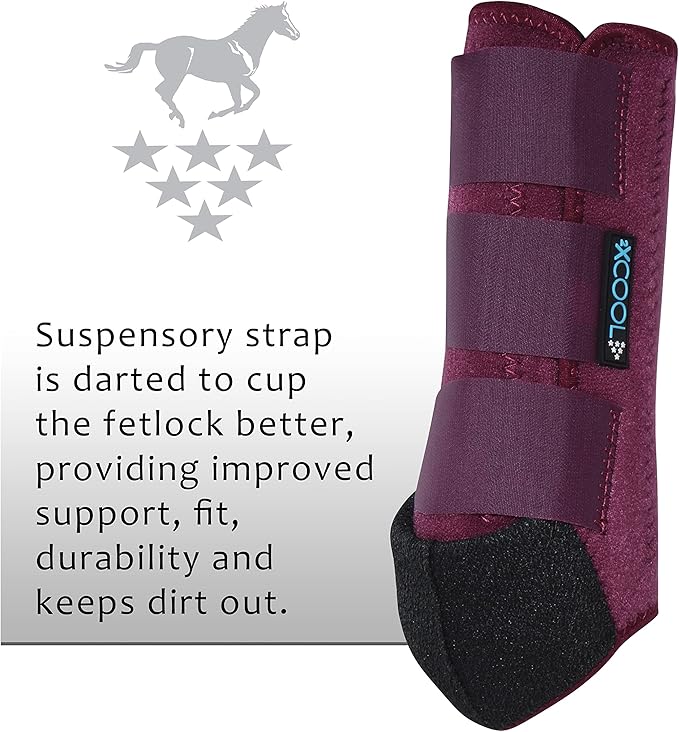 Professional's Choice 2XCOOL Sports Medicine Horse Boots | Protective & Breathable Design for Ultimate Comfort, Durability & Cooling in Active Horses | 2 Pack Small Wine