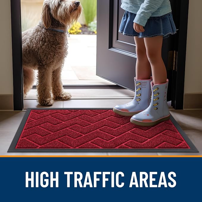 OLANLY Front Door Mat Indoor Outdoor Entrance, Waterproof All-Season,